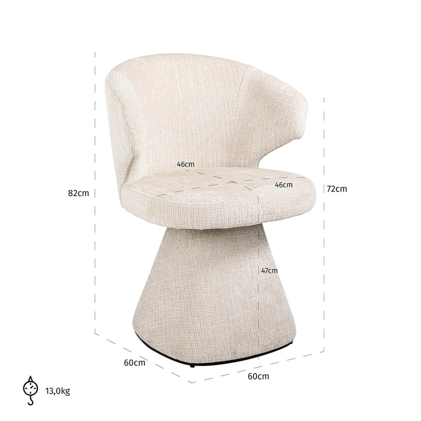 Richmond Eetkamerstoel Gatsbi Beige Chenille FR
