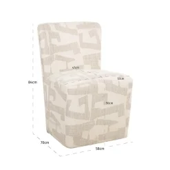 Richmond Eetkamerstoel Lorain Beige Graffic met Wieltjes