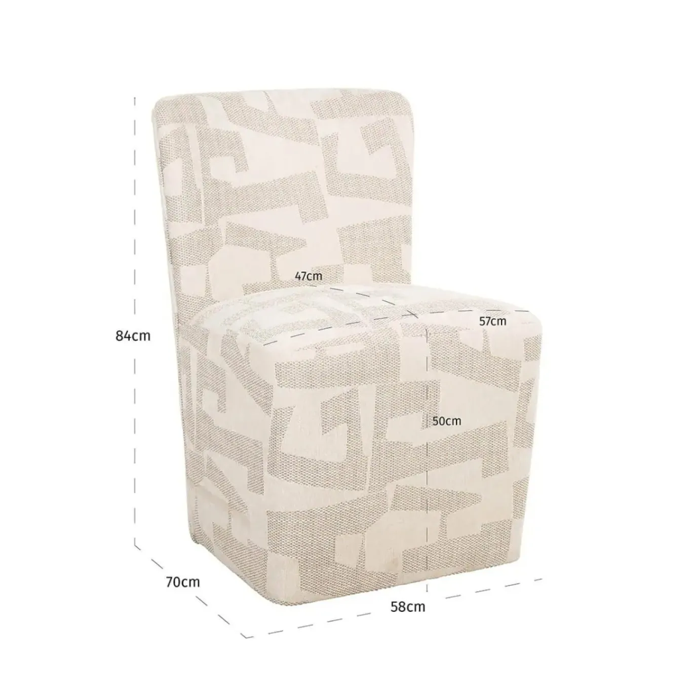 Richmond Eetkamerstoel Lorain Beige Graffic met Wieltjes