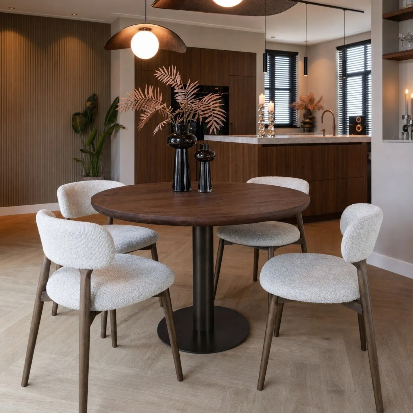 Richmond Eettafel Baldwin Donkerbruin Ø130cm