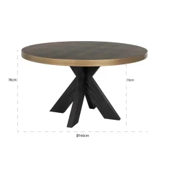 Richmond Eettafel Bloomville PU-Leer Ø140cm