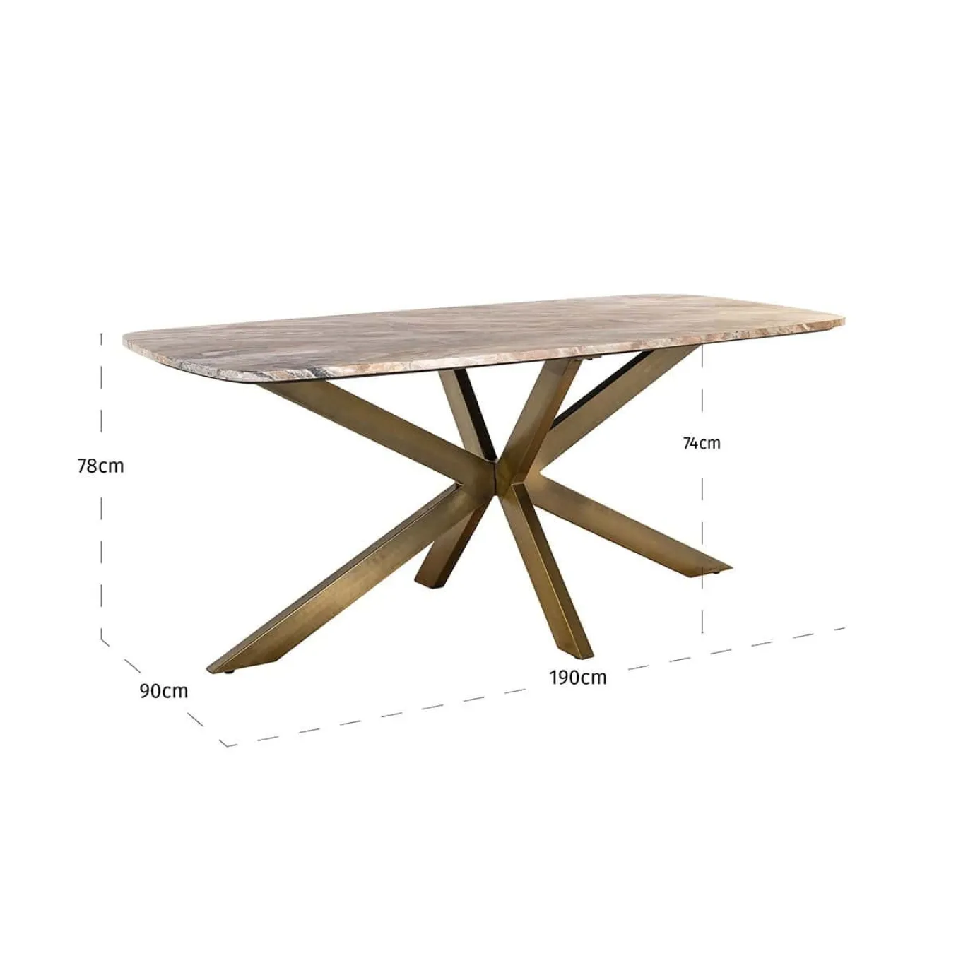 Richmond Eettafel Bottega Deens Ovaal Toronto Marmer 190cm