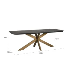 Richmond Eettafel Cambon 235cm Deens Ovaal Dark Coffee