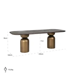 Richmond Eettafel Cavo Acaciahout Bruin 230cm