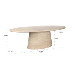 Richmond Eettafel Fictus Faux Travertin Beige 240cm
