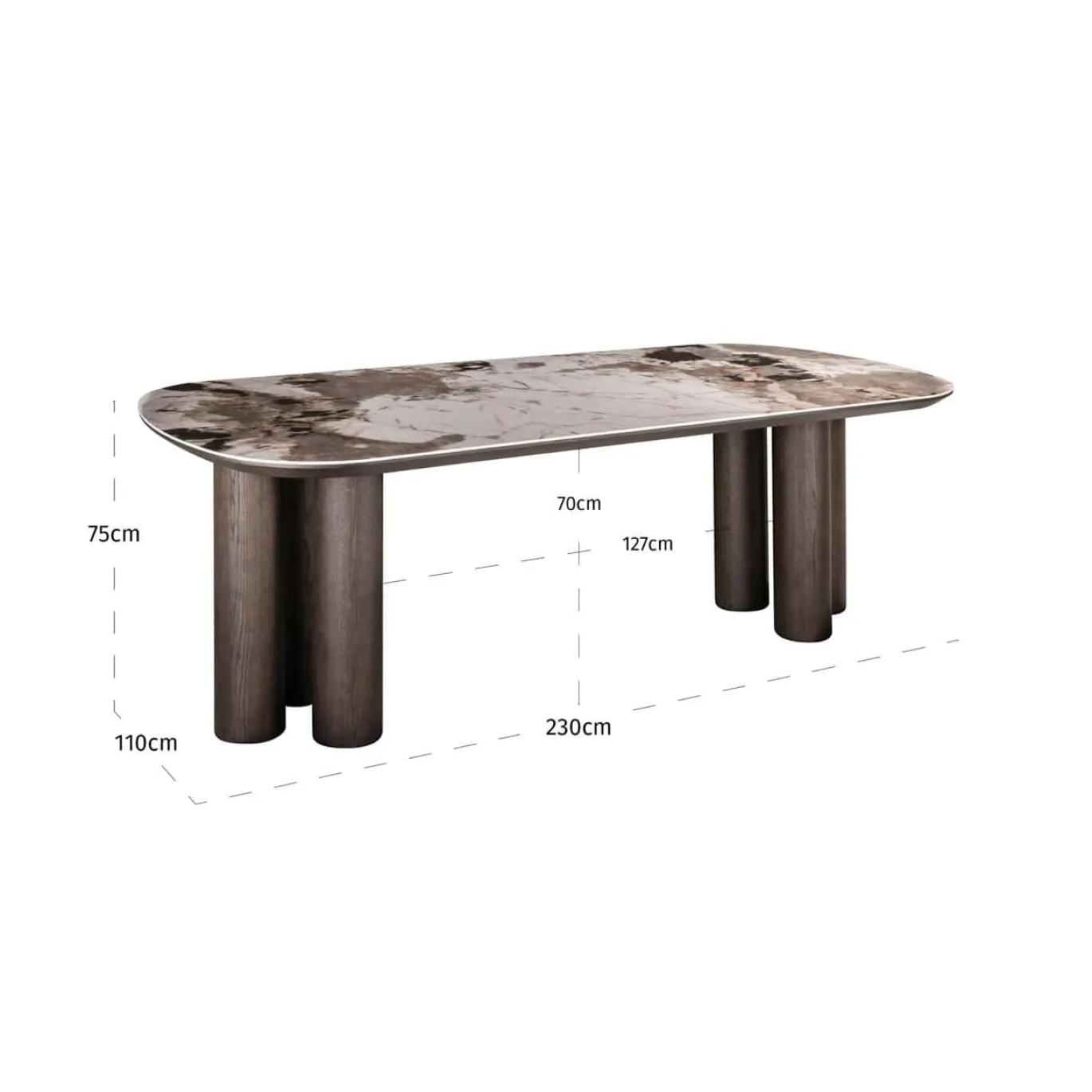 Richmond Eettafel Langford Bruin 230cm