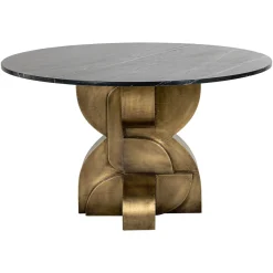 Richmond Eettafel Maddox Marmer Zwart/Goud Ø130cm