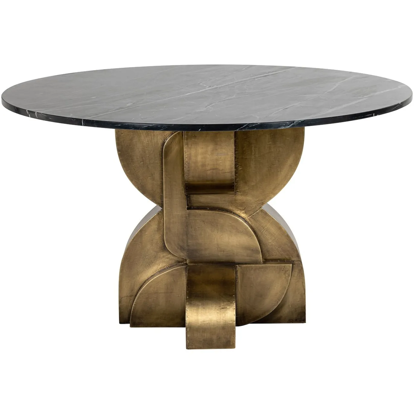 Richmond Eettafel Maddox Marmer Zwart/Goud Ø130cm
