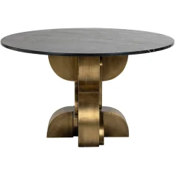 Richmond Eettafel Maddox Marmer Zwart/Goud Ø130cm