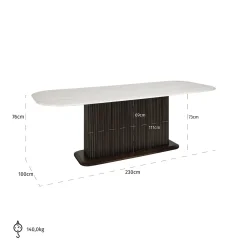 Richmond Eettafel Mayfield Marmer Wit 230cm