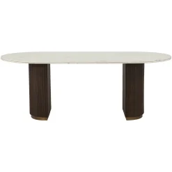 Richmond Eettafel Mayfield Marmer Wit/Bruin 210cm