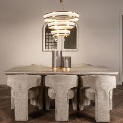 Richmond Eettafel Nebula Grijs 225cm Faux Travertin