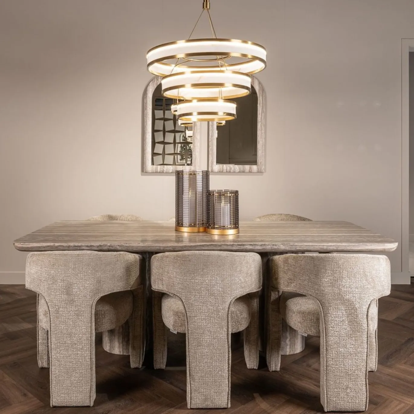 Richmond Eettafel Nebula Grijs 225cm Faux Travertin