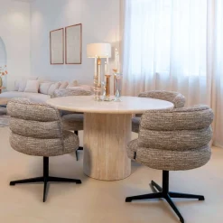 Richmond Eettafel Renaissance Beige Travertin Ø130cm