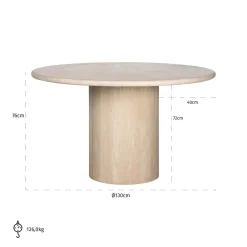 Richmond Eettafel Renaissance Beige Travertin Ø130cm