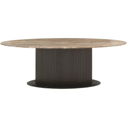 Richmond Eettafel Russo Travertin Ovaal 235cm Cilinderpoot