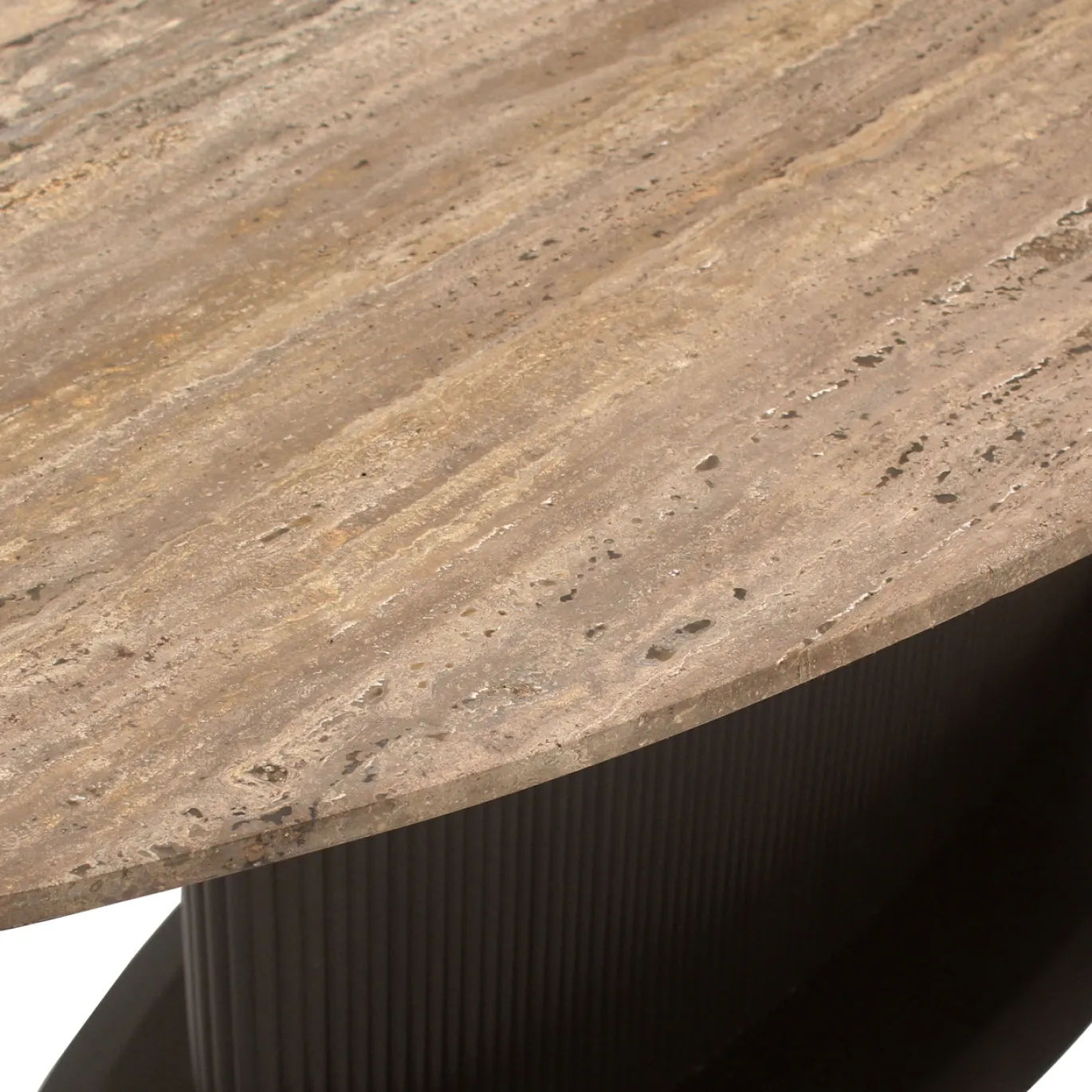 Richmond Eettafel Russo Travertin Ovaal 235cm Cilinderpoot