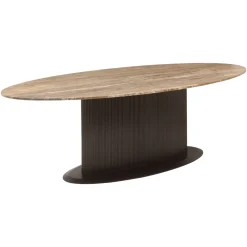 Richmond Eettafel Russo Travertin Ovaal 235cm Cilinderpoot