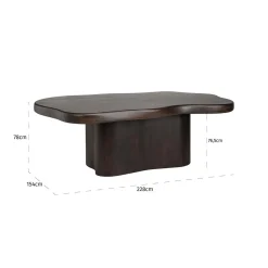 Richmond Eettafel Sherman Organisch Bruin 230x139cm