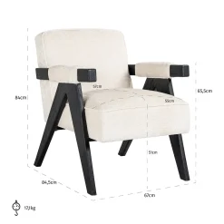 Richmond Fauteuil Cooper Wit Chenille