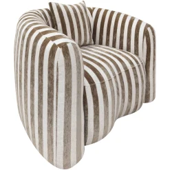 Richmond Fauteuil Luxandra Strepen Zand/Bruin