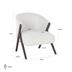 Richmond Fauteuil Mia Bouclé Wit