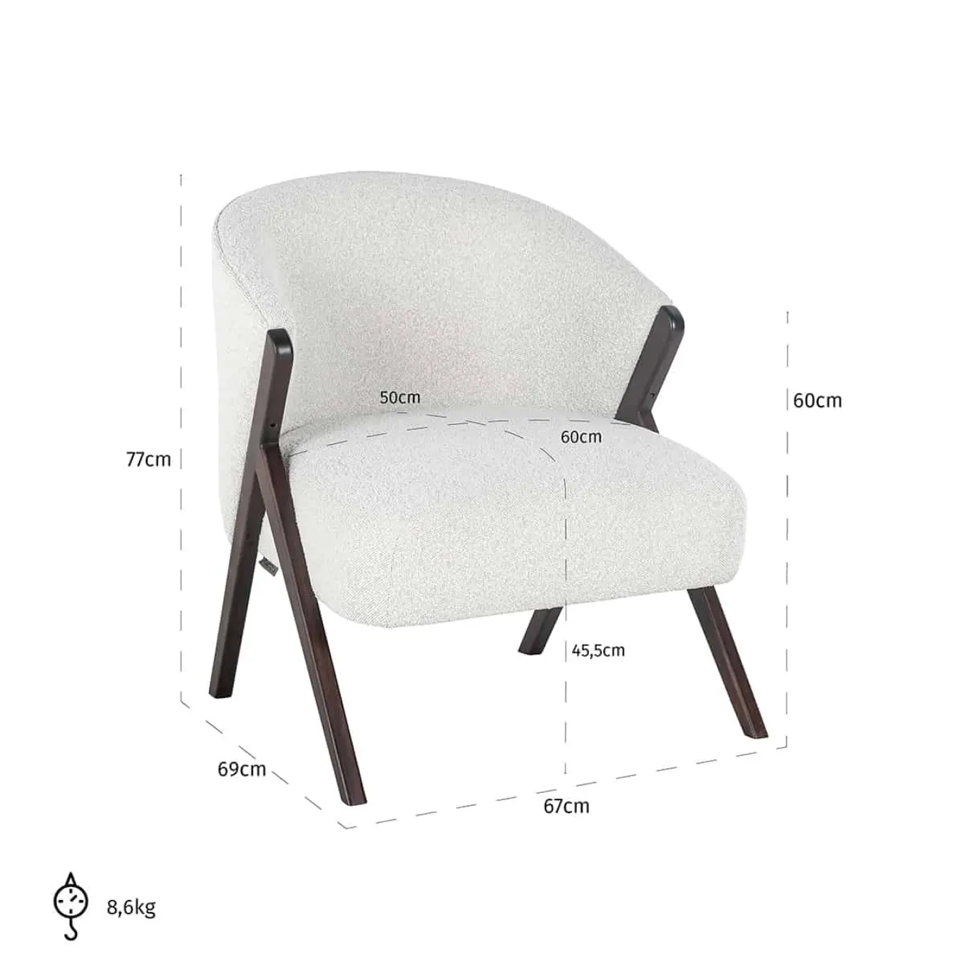 Richmond Fauteuil Mia Bouclé Wit