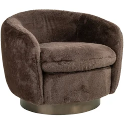 Richmond Loungestoel Colmar Chocoladebruin Fluffy Draaibaar