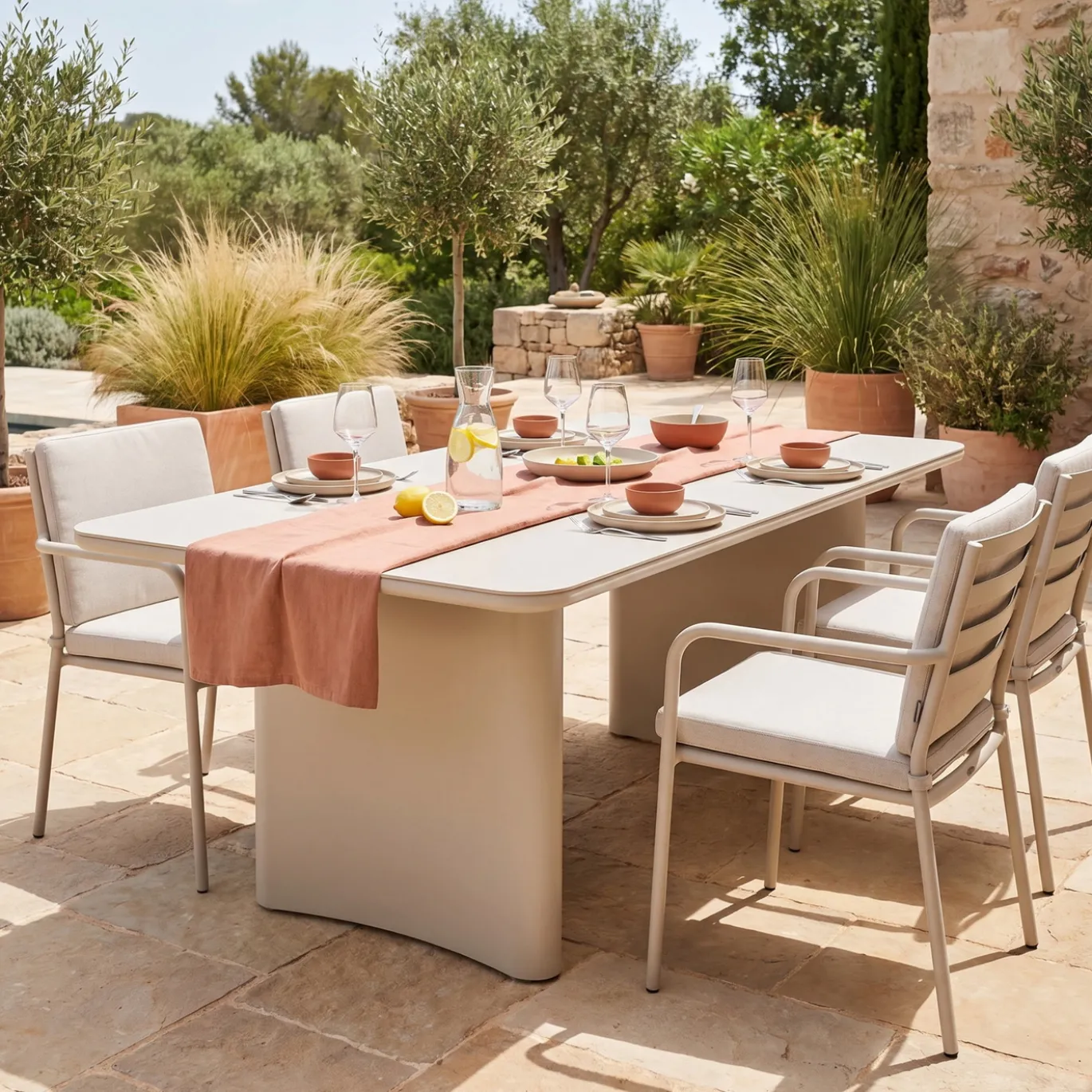 Richmond Outdoor Eettafel Senza Licht Beige 220cm