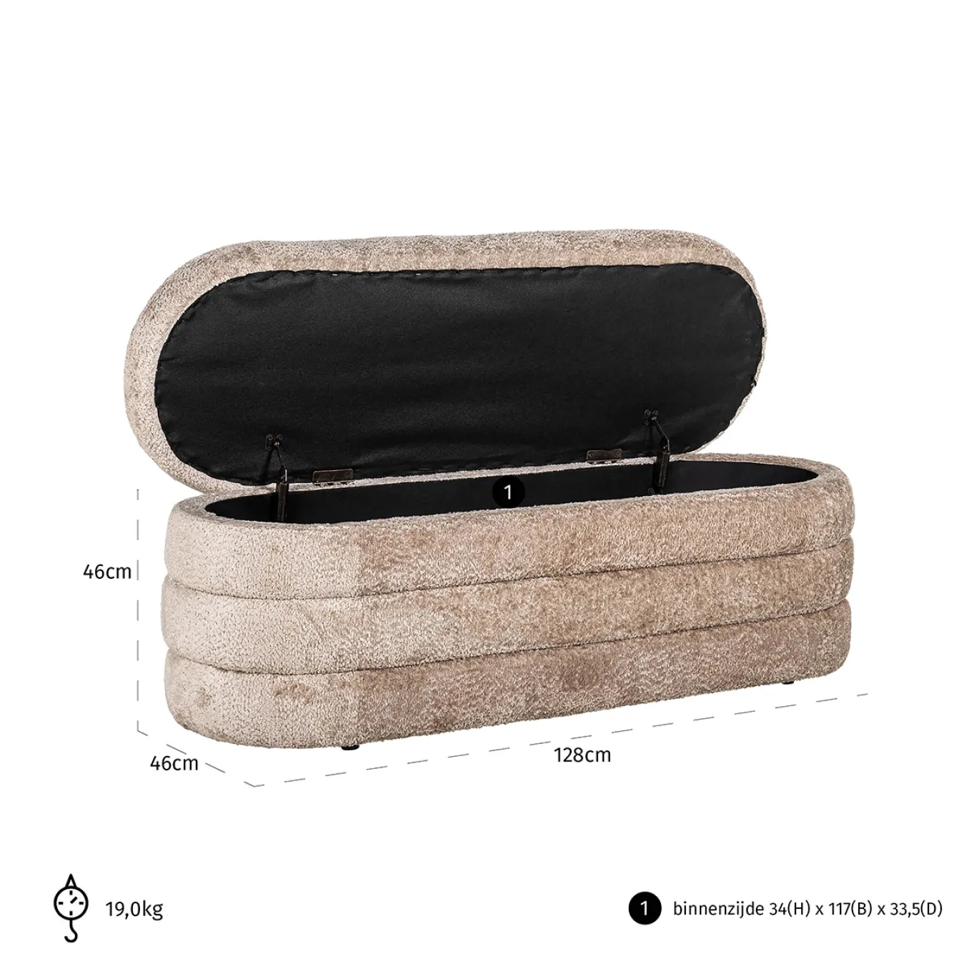 Richmond Poef Camille Sheep Naturel