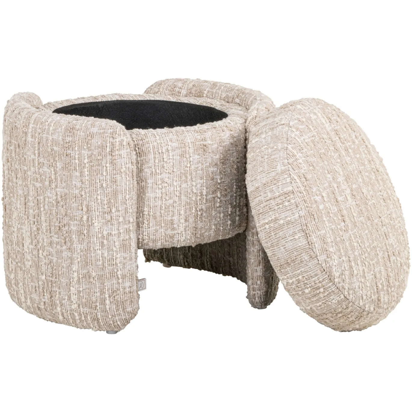 Richmond Poef & Voetenbank Cupid Beige Angora Met Opbergruimte