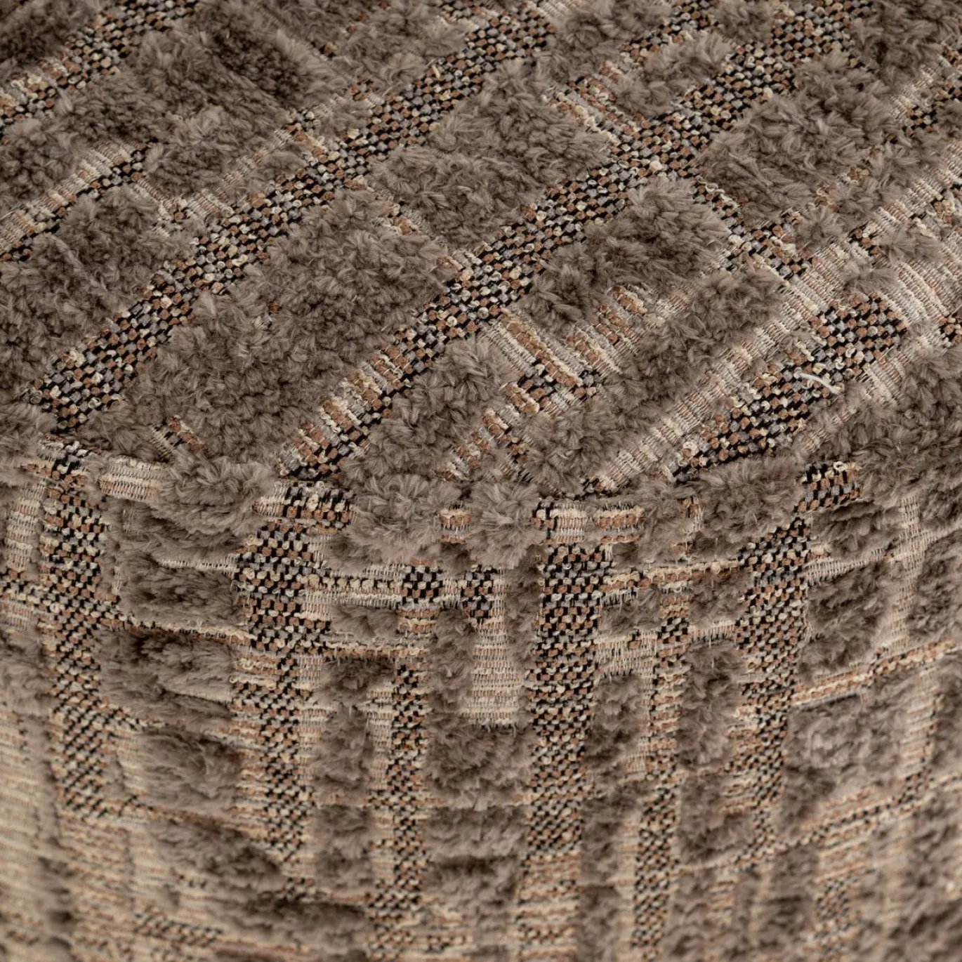 Richmond Poef & Voetenbank Lexie Greige ø45cm
