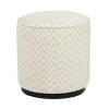 Richmond Poef & Voetenbank Lexie Beige Chevron Ø45cm