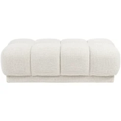 Richmond Poef & Voetenbank Noah Beige Blockweave