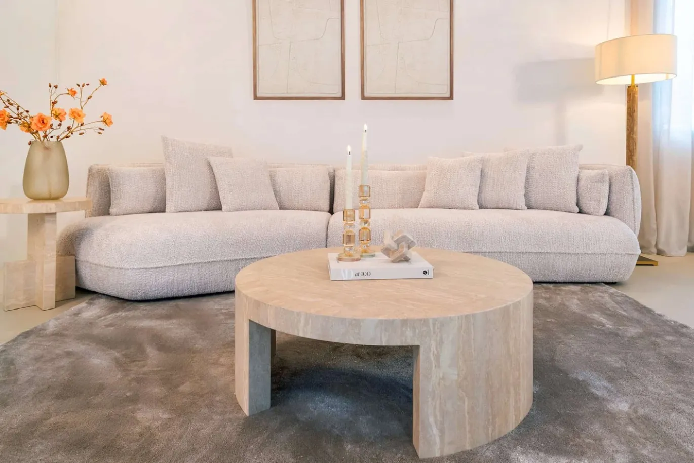 Richmond Salontafel Biltmore Rond Italiaans Travertin