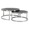 Richmond Salontafel Blackbone Zilver Set Van 2 Rond