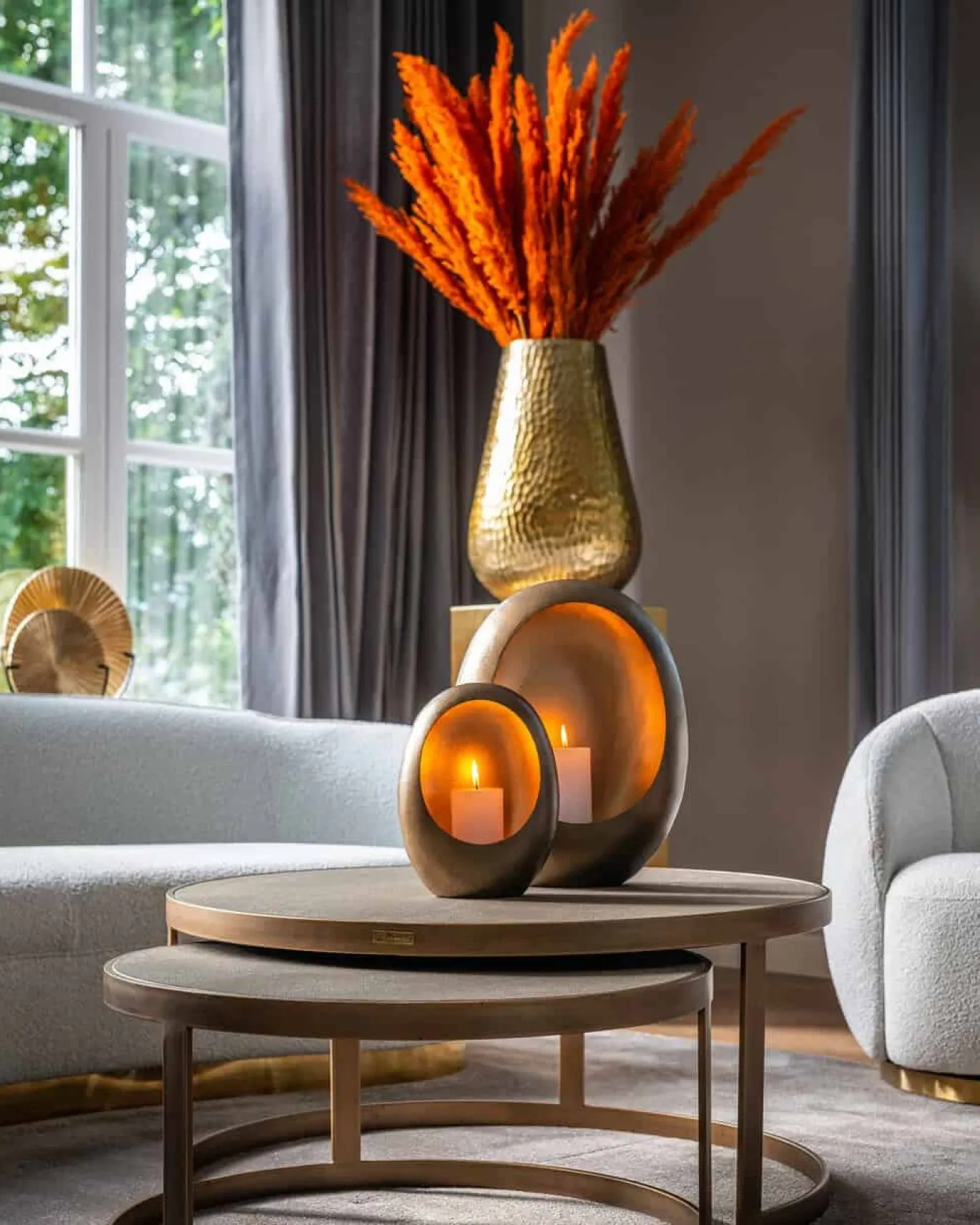 Richmond Salontafel Bloomingville Set Van 2 Rond Shagreen