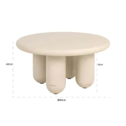 Richmond Salontafel Calma Beige Ø80cm