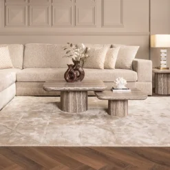 Richmond Salontafel Denizly Grijs Faux Travertin Set van 2