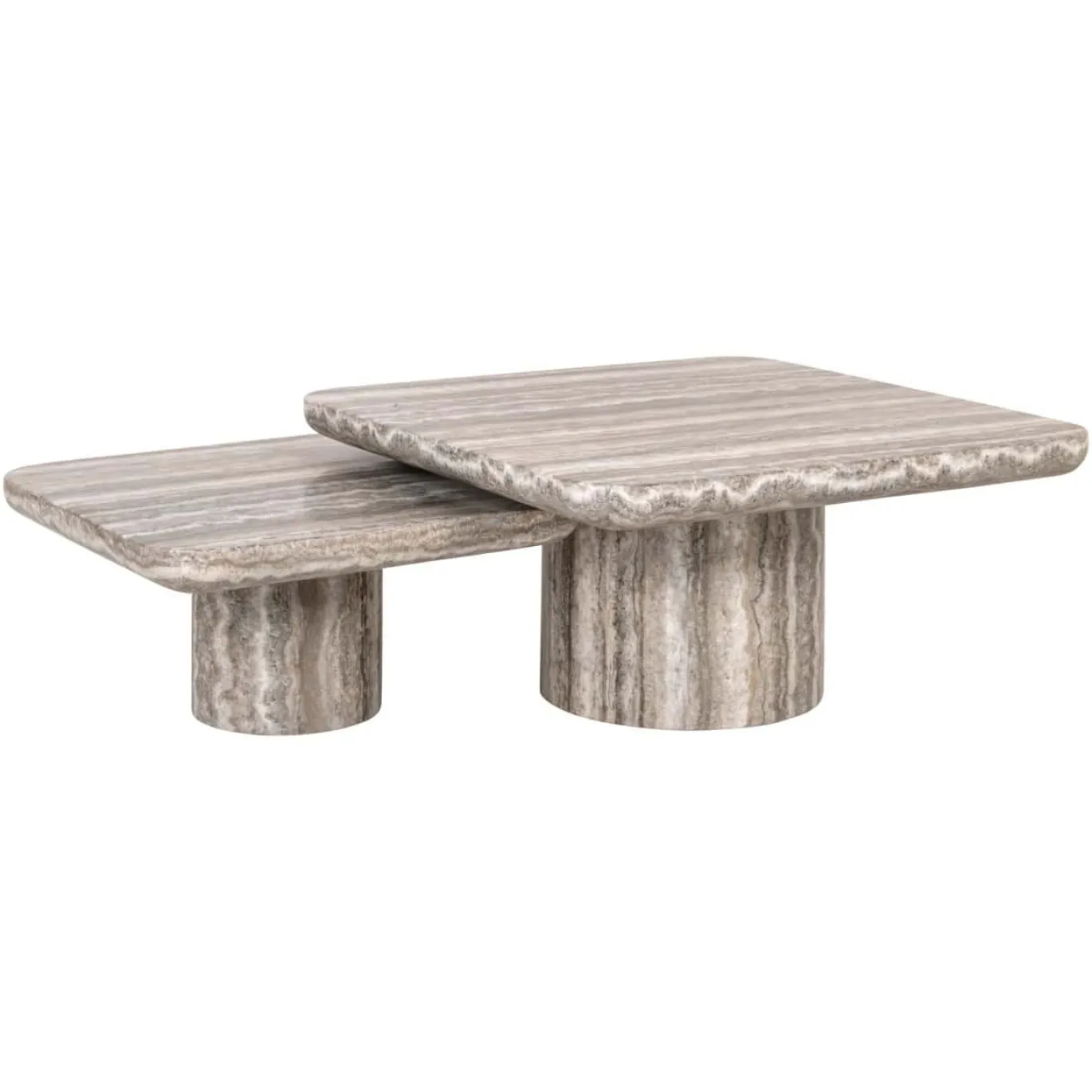 Richmond Salontafel Denizly Grijs Faux Travertin Set van 2