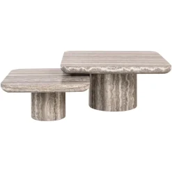 Richmond Salontafel Denizly Grijs Faux Travertin Set van 2