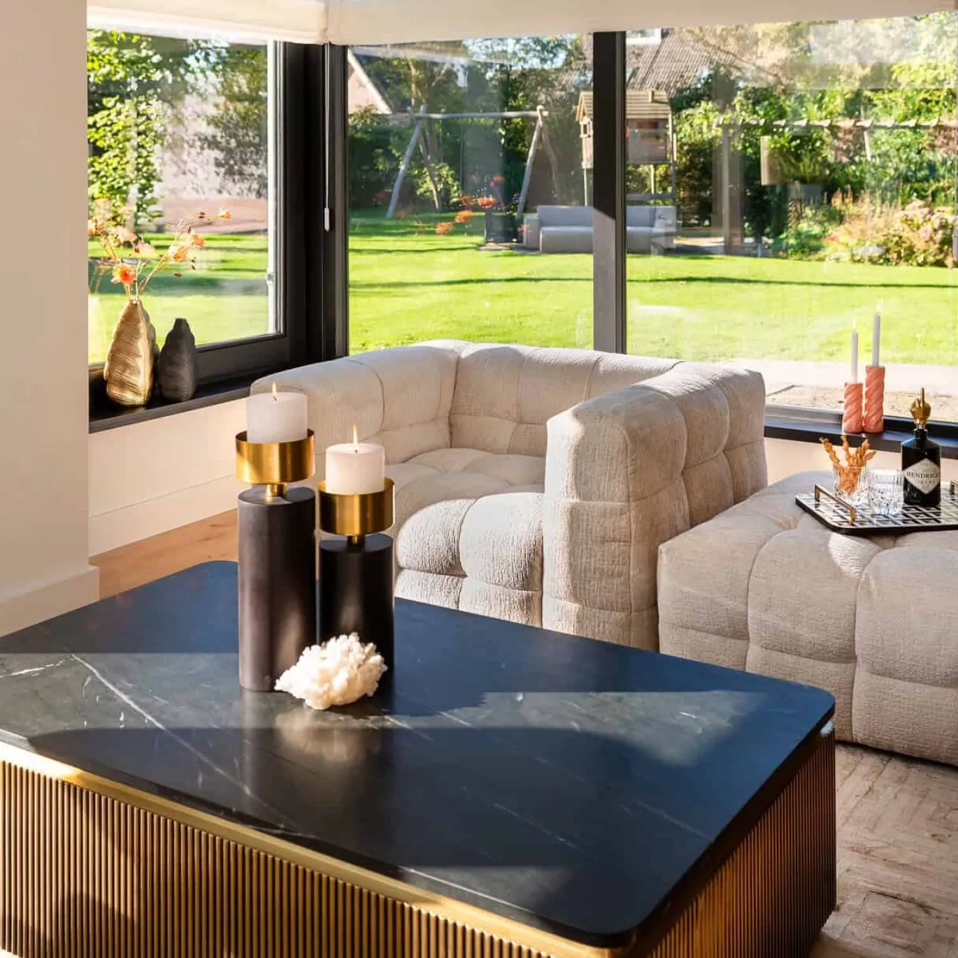 Richmond Salontafel Ironville Marmer Goud 140cm