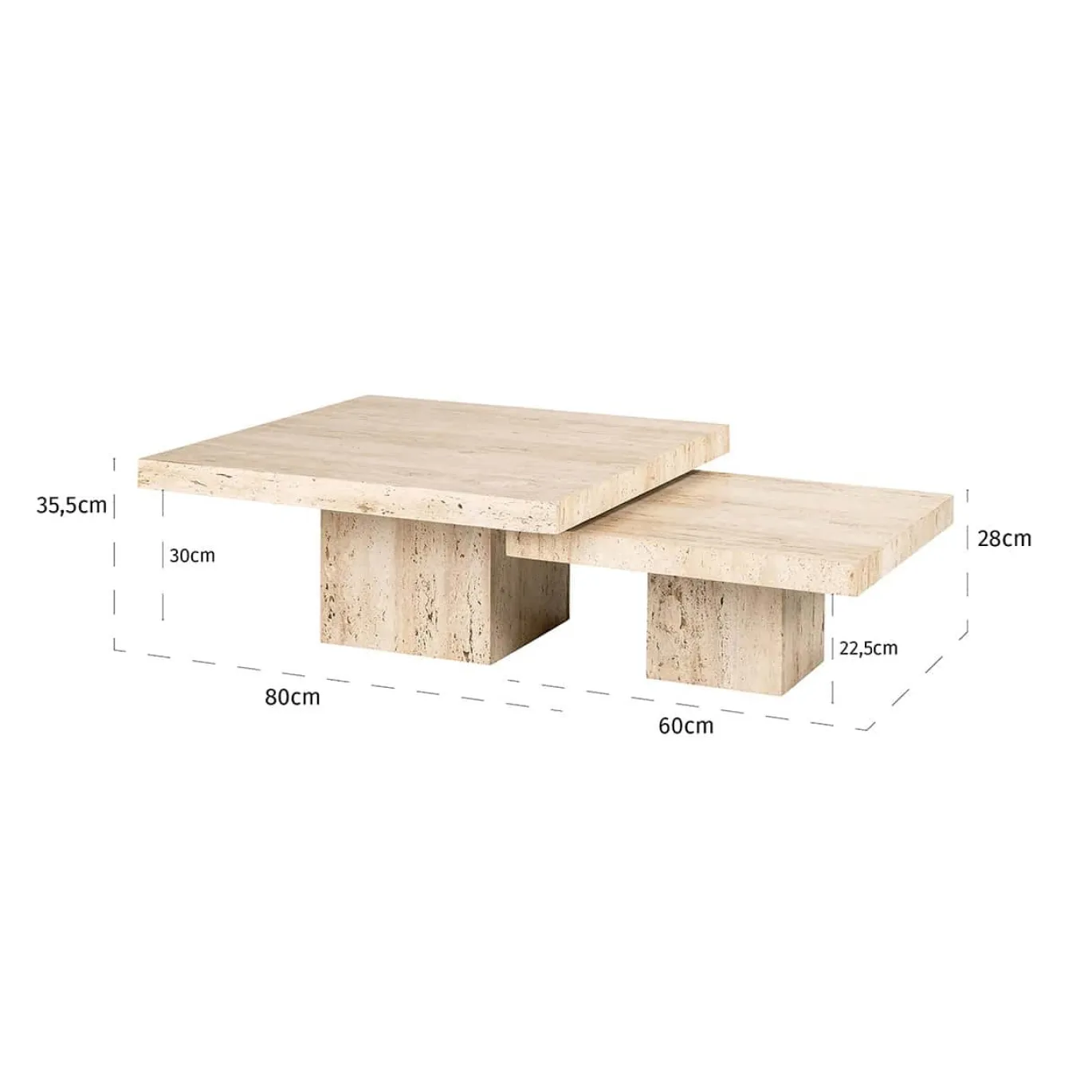 Richmond Salontafel La Cantera Vierkante Set van 2