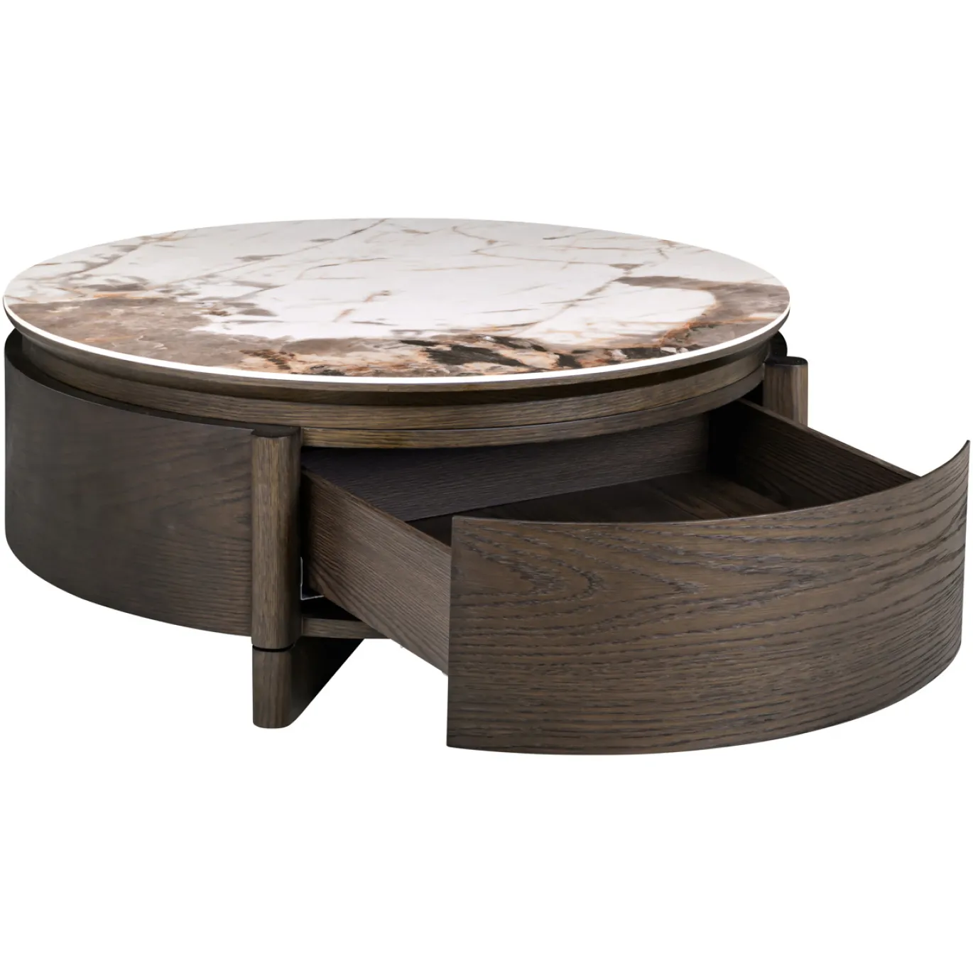 Richmond Salontafel Langford Bruin 1 Lade Ø90cm