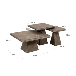 Richmond Salontafel Marlie Goud Set van 3