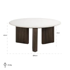 Richmond Salontafel Mayfield Marmer Wit Ø90cm