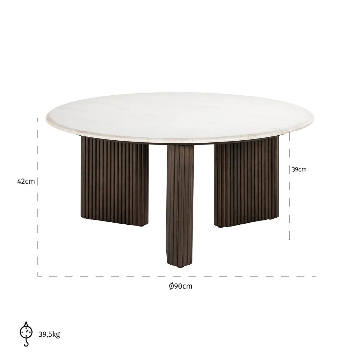 Richmond Salontafel Mayfield Marmer Wit Ø90cm