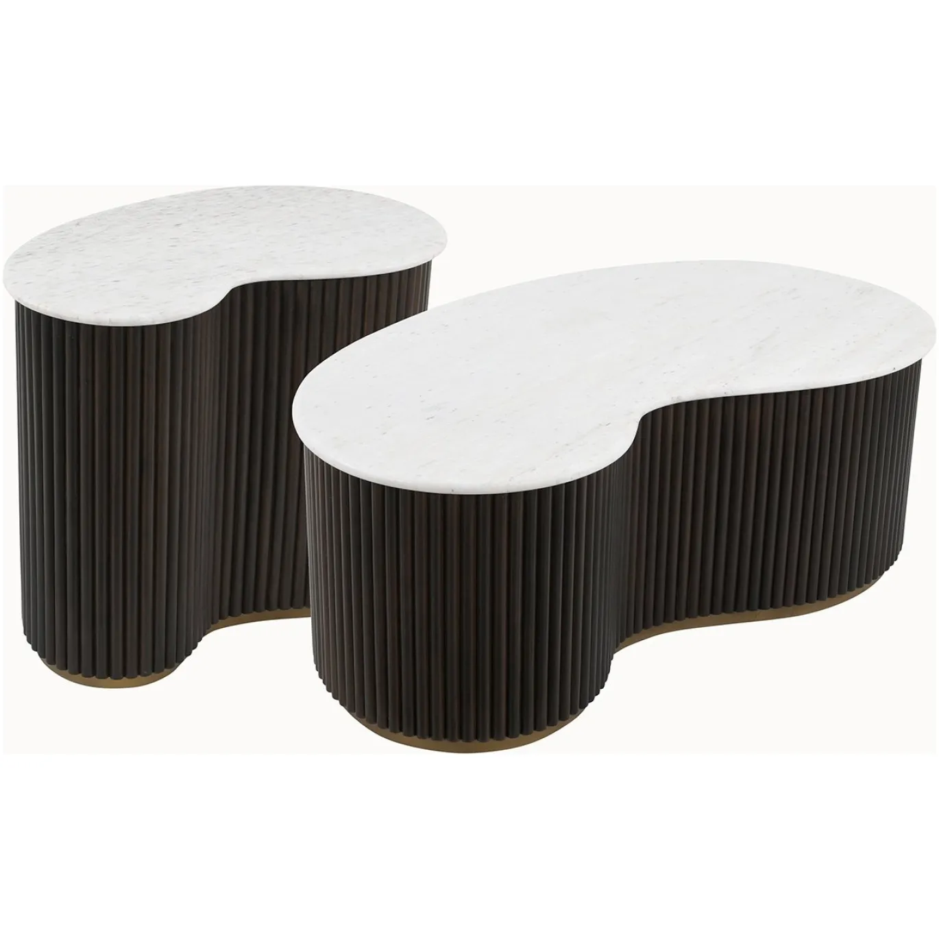 Richmond Salontafel Mayfield Marmer Wit/Bruin Set van 2