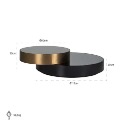 Richmond Salontafel Slice Zwart/Goud