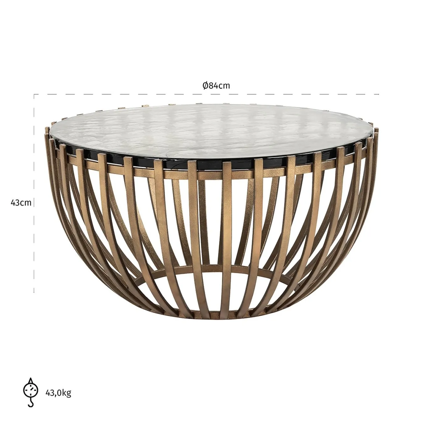 Richmond Salontafel Volante Glas Ø83cm